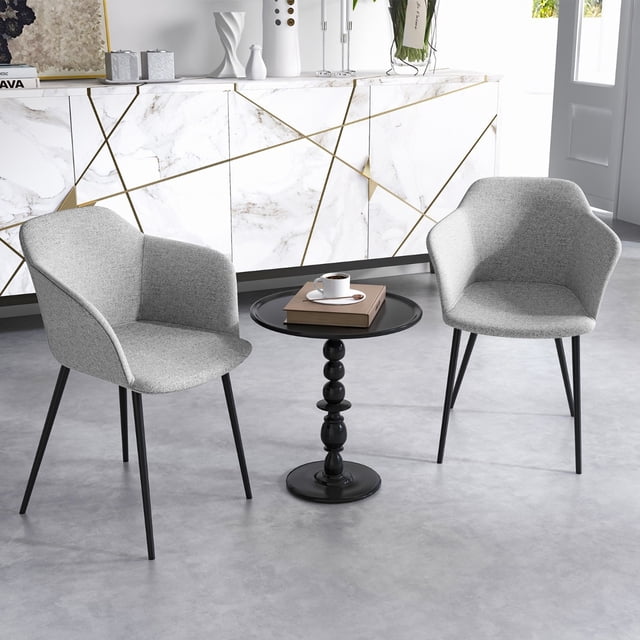 Costway Juego de 2 Sillas de Comedor Tapizadas con Respaldo Ergonómico Reposabrazos Anchos 60 x 53 x 82,5 cm
