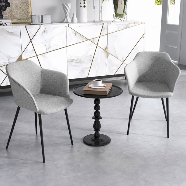 Costway Juego de 2 Sillas de Comedor Tapizadas con Respaldo Ergonómico Reposabrazos Anchos 60 x 53 x 82,5 cm