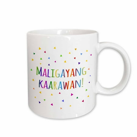 

3dRose Maligayang kaarawan. Happy Birthday in Filipino. rainbow confetti Ceramic Mug 11-ounce