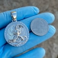 thumbnail image 3 of Euphanasia Pendant Hip Hop Medallion Angel Of Death Euthanasia Plain 925 Sterling Silver Round Charm 1.25", 3 of 7