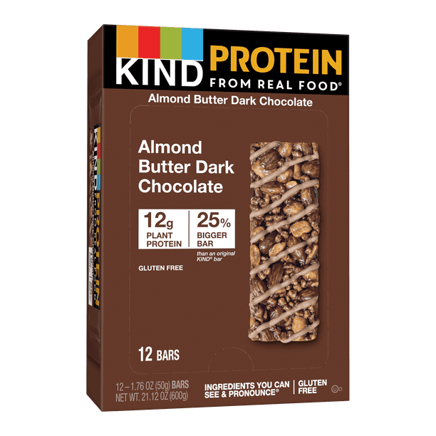 KIND Bars, Almond Butter Dark Chocolate Protein Bars, Gluten free, 1.76