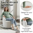 thumbnail image 5 of LuxyHoom Swivel Barrel Chair with Teddy Fabric, Swivel Accent Chair, Comfy Sherpa Round Accent Chair, Swivel Club Armchair for Nursery Living Room Bedroom (Ivory), 5 of 6