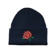 thumbnail image 1 of Gravity Threads Red Rose Embroidery Cuffed Beanie - Navy, 1 of 2