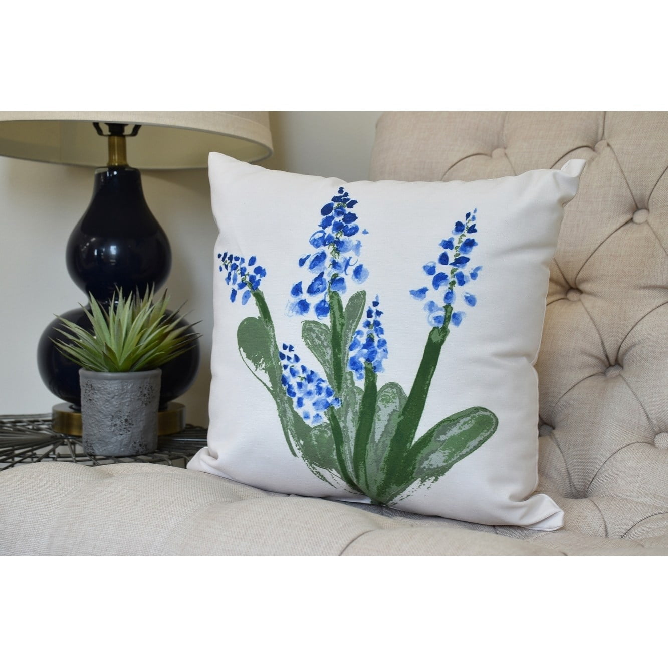 Simply Daisy, 26 x 26 inch,Bluebell Decorative Pillow,Blue