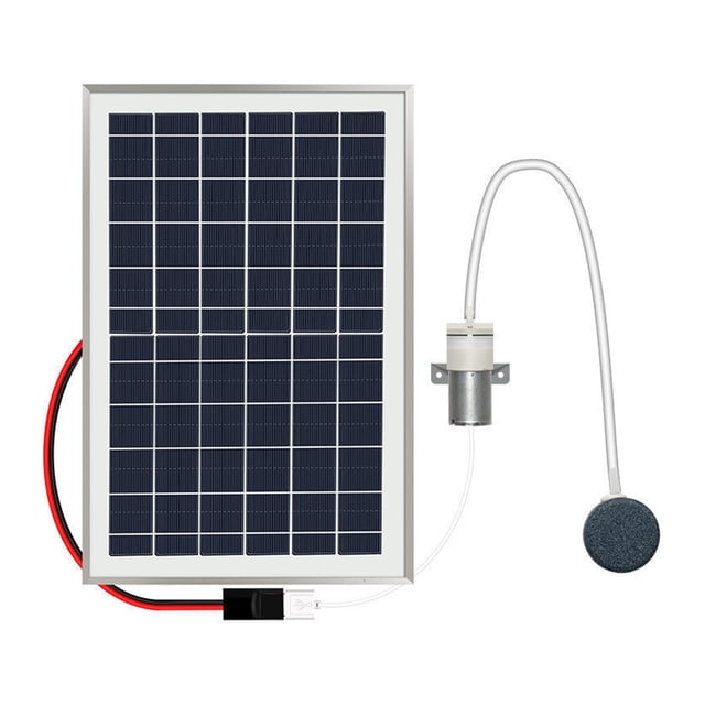 Fish Tank Aquarium Air Pump Tempered Glass Panel Solar Oxygen Dispenser Oxygen Pump Aeration Air Volume Fish Pond Pump Fish ,Multi-Install Methods