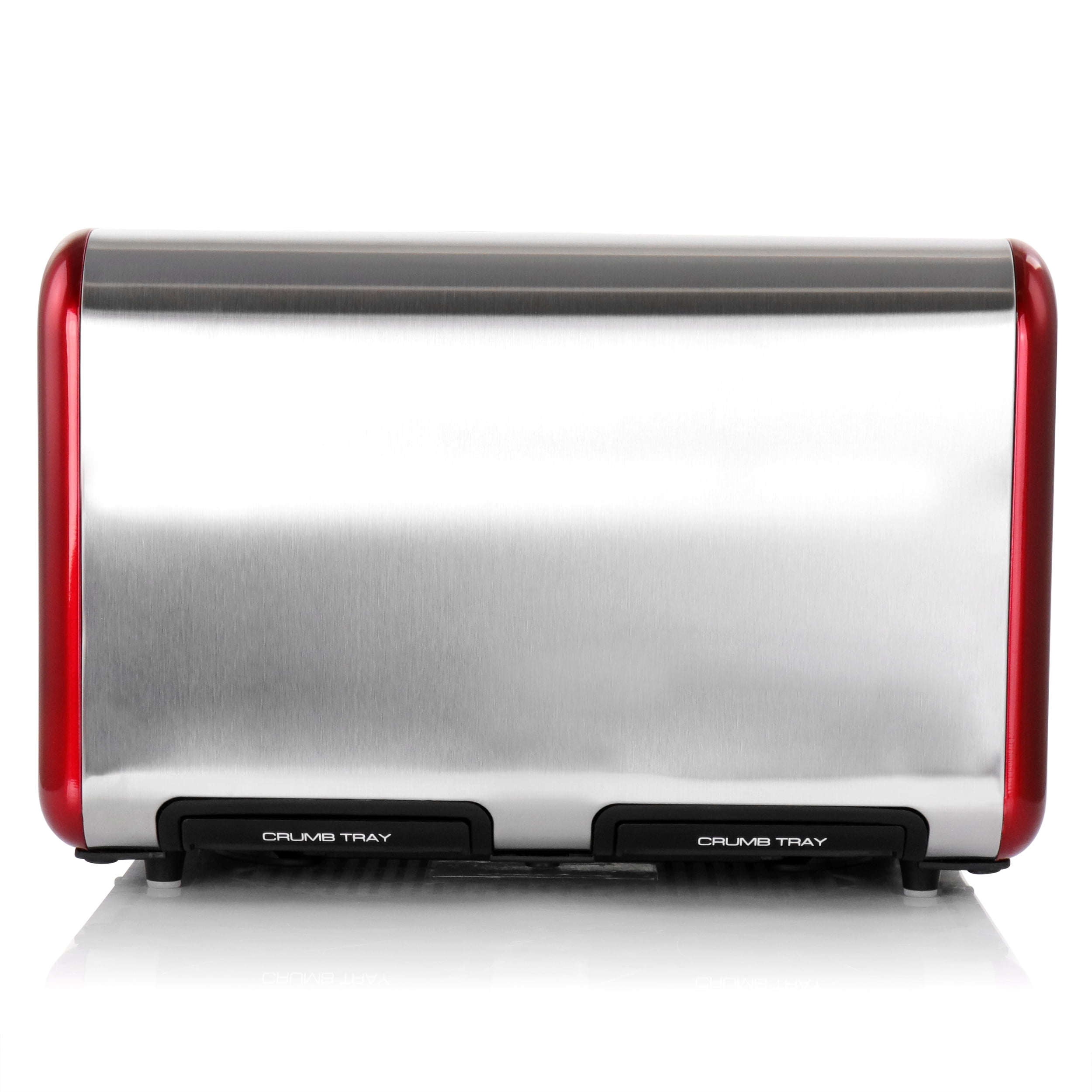 MegaChef 4 Slice Toaster in Stainless Steel Red