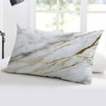 thumbnail image 5 of Marble White Gold Throw Pillow Covers, Modern Abstract Geometric Soft Breathable Pillow Cases with Invisible Zipper for Sleeping, Standard Pillowcases for Couch Bed Sofa Chair 20x26 Inches, 5 of 6