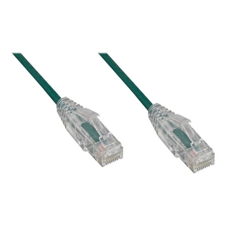 7FT CAT6 GREEN SLIM 28AWG CLEAR SNAGLESS BOOTED PATCH CABLE