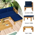 thumbnail image 6 of Harper & Bright Designs Outdoor Wooden Seating Group with Table, Patio Conversation Sectional Sofa Set with Waterproof Cushions for Backyard Poolside, Natural, 6 of 18