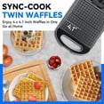 thumbnail image 3 of Mailand 4-Slice Belgian Waffle Maker, Square Waffle Iron, Classic Waffle Wafflera with Non Stick Coating, 1000W, Aqua, 3 of 7