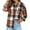 Orange, variant on Flannel Plaid Button Down Shirts for Women Lightweight Casual Fall Winter Long Sleeve Shacket Jacket Trendy Comfy Warm Outwear Tops with Pockets Orange S