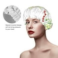 thumbnail image 4 of Balery Plants And Insects Shower Caps, Double Layer Waterproof Shower Cap, Double Layers Reusable Shower Cap With Soft Comfortable For Long Thick Hair Soft Bath Shower Hair Caps, 4 of 9