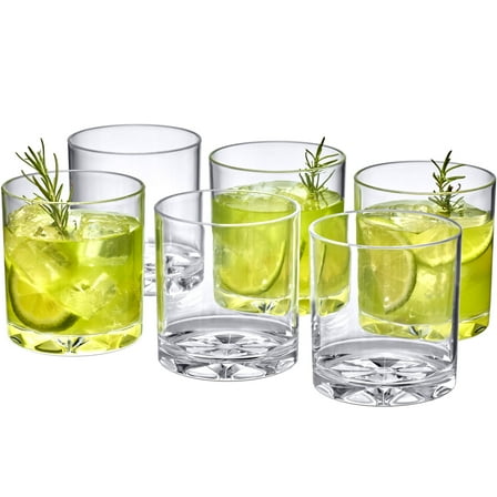Amazing Abby - Liberty - 12-Ounce Plastic Tumblers (Set of 6), Plastic Drinking Glasses, All-Clear Reusable Plastic Cups, BPA-Free, Shatter-Proof, Dishwasher-Safe