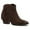 Dark Brown, variant on Womens Sade Leather Almond Toe Ankle Cowboy, Black Suede, Size 6.0