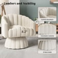thumbnail image 4 of Apicizonhome 360-degree Rotating Velvet Chair, Soft Cushion Round Barrel Luxurious Lounge Chair, Plush Velvet Fabric Chair, for Living Room, Bedroom, Office, Beige, 4 of 9