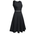 thumbnail image 3 of HOMEYEE Women's Sleeveless Cocktail A-Line Embroidery Party Summer Wedding Guest Dress A185 (Black,10), 3 of 6
