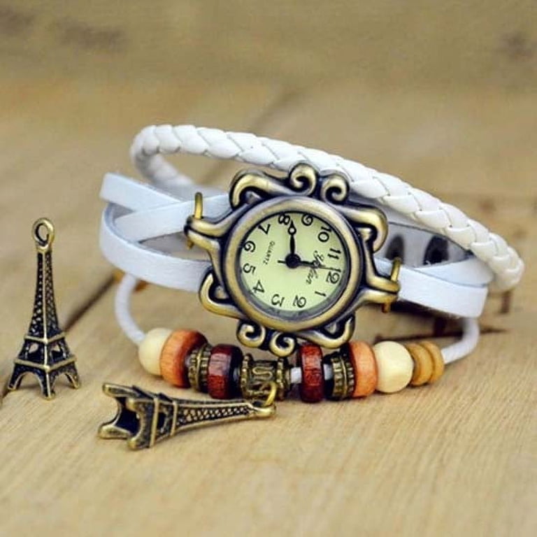 UDIYO Women Vintage Eiffel Tower Multilayer Braided Faux  display picture 1