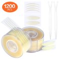 thumbnail image 1 of 1200 Pieces Eyelid Tape, Instant Lift Double Eyelid Sticker Tape, Single Sided Eyelid Sticker Invisible, Tape For Eyelids With 2 Pieces Fork Rods, Skin Color, 1 of 7