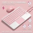 thumbnail image 3 of Detachable Bluetooth Keyboard Case with Round Keys, Multi-Touch Trackpad and 2.4G Wireless Mouse for Lenovo Idea Tab 11" 2025 / Tab M11 11" 2024，Pink, 3 of 10
