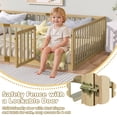 thumbnail image 3 of Sesslife Full Size Floor Bed with High Fence & Door, Wood Toddler Bed with Salts and 21.5” Safety Guardrails, Montessori Floor Bed, Full Bed Frame for Kids Boys Girls, No Box Spring Needed, Natural, 3 of 6
