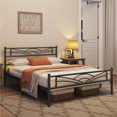 thumbnail image 2 of Fullfurnique Metal Platform Bed Frame with Cloud Inspired Design Headboard, Full, Black, 2 of 7