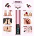 thumbnail image 4 of Electric Callus Remover for Feet(6 Speed), 2 in 1 Electric Foot File Nail Grinder, tisino Rechargeable Electric Foot Callus Remover with Sandpaper Disk and Nail Drill Bits, for Dead Skin-Pink, 4 of 17