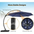 thumbnail image 6 of LAUSAINT HOME 12FT Sunbrella Patio Umbrella with Base, Outdoor Deluxe Curvy Cantilever Umbrella for Patio Pool Deck, Navy Blue, 6 of 10