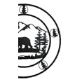 thumbnail image 6 of 24"Dia Rustic Western Black Bear By Mountains Pine Forest Metal Wall Circle Sign, 6 of 9