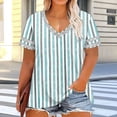 thumbnail image 4 of Rciityk Women's T Shirts Plus Size V Neck Short Sleeve Summer Top Casual Loose Fits Floral Printed Tunic Tees, Gifts for Women, 4 of 6
