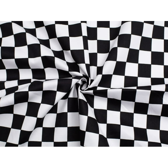 Cotton Chef's Check Dress Fabric Black - per yard