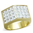 thumbnail image 1 of Men IP Gold Stainless Steel Ring with AAA Grade CZ in Clear - Size 10, 1 of 1