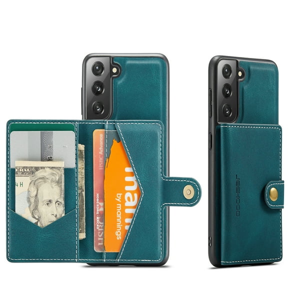 Mantto Case for Galaxy S22, Wallet Case w/Magnetic Credit Card Holder [Kickstand Feature][4 Card Slot] Detachable Cover fit Magnetic Car Mount, Case Compatible w/Samsung Galaxy S22 - Blue