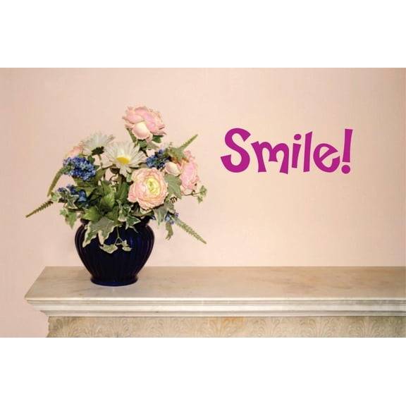 Decal Wall Sticker - Smile Quote Home Decor Picture Art 10x20 Inches