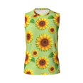 thumbnail image 6 of Lsque Sunflower Leaves Print Men's Cotton Blend Sleeveless Muscle Shirts (S-3XL)- Moisture Wicking, Odor Protection, UPF 30+,XX-Large, 6 of 8