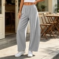 thumbnail image 5 of Nfurl Womens Barrel Sweatpants Elastic Waist Baggy Sweatpant with Pockets Wide Leg Pants Casual Sweat Pants Trousers for Going Out Workout Yoga Gray,XL, 5 of 9