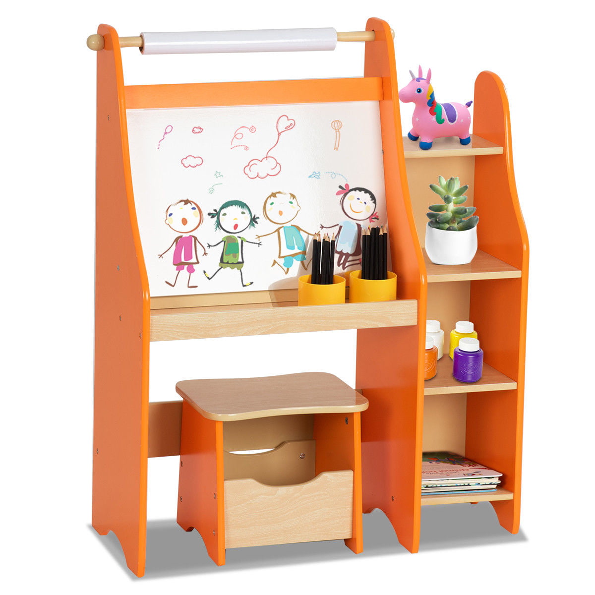 childrens art desk with storage