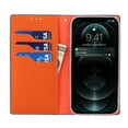 thumbnail image 4 of SaniMore Wallet Case for iPhone 14 Pro 6.1" 2022, Wrist Strap Flip Kickstand Card Slots Genuine PU Leather Shockproof TPU Shell Anti-fall Full-body Protective Cover For iPhone 14 Pro, Orange, 4 of 9