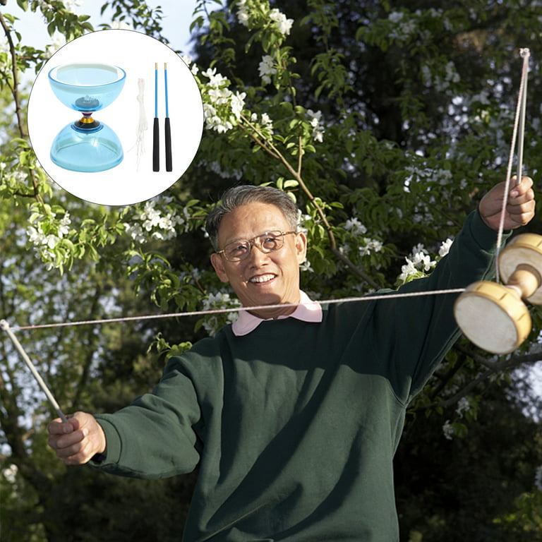 1 Set Chinese Yo-Yo Juggling Toy Crystal Diabolo Plaything with Diablo Sticks and String, Size: 14.5x12.3cm