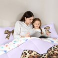 thumbnail image 4 of Manfei Brown Purple Bow Tie Full Size Comforter Sets 3 Pieces for Kids Teens,Girls Women Vintage Leopard Print Bow Bedding Sets,Ultra Soft Home Decor, 4 of 6