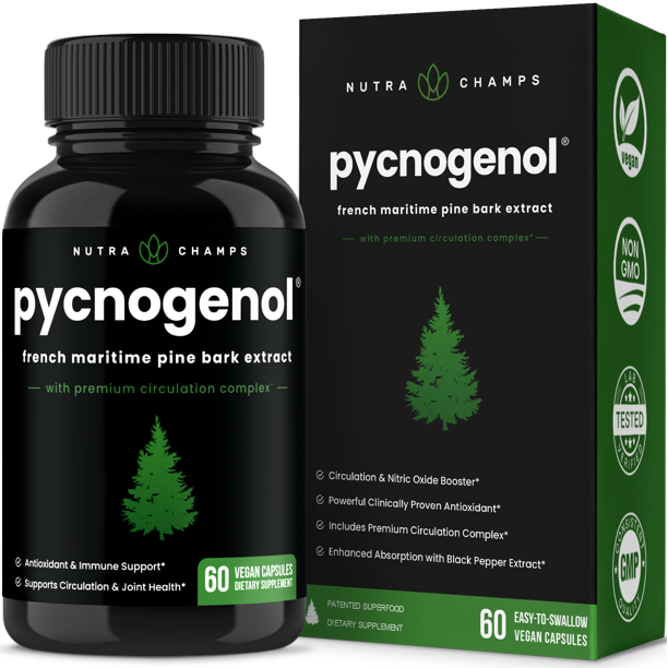 NutraChamps Pycnogenol® Pine Bark Premium Supplement with Herbal