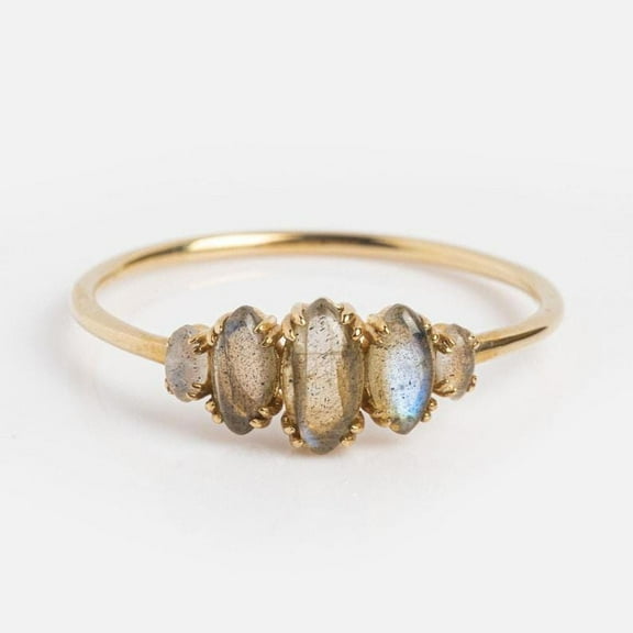 Labradorite Ring Marquise Labradorite Ring For Women Blue Labradorite Natural Inspired Ring Wedding Anniversary Promise Gift For Love