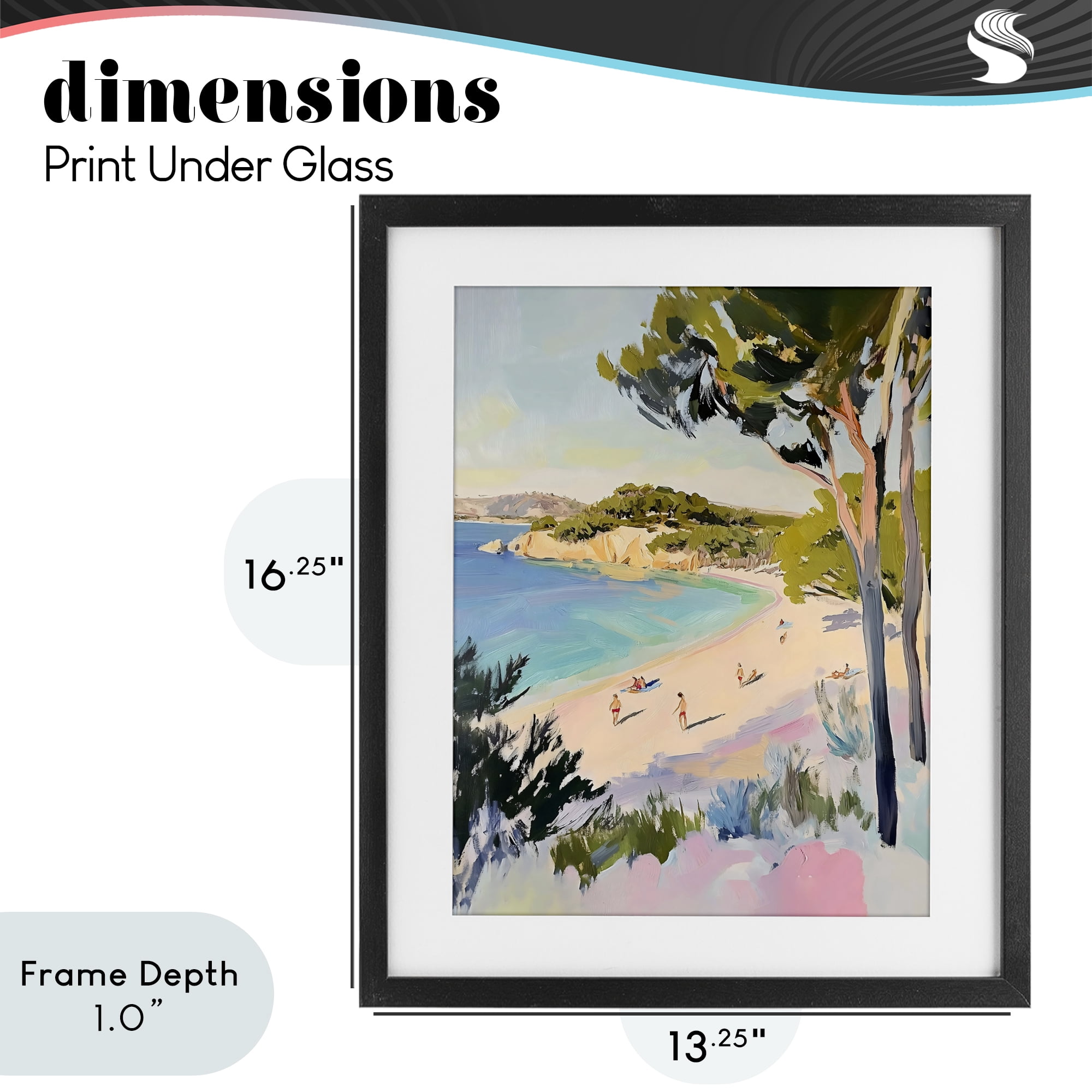 Stupell Industries Amalfi Coast Beach Escape Black Framed Print Under Glass, design by The Prints Vibe