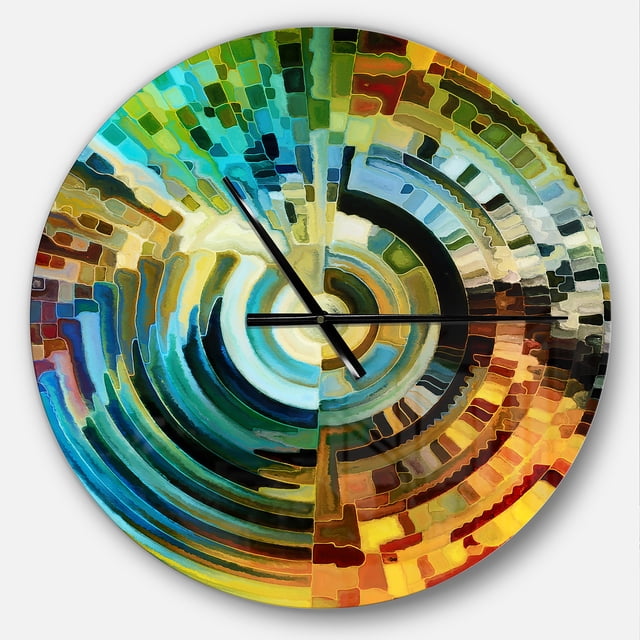 DesignArt Paths of Stained Glass Large Wall Clock