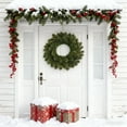 thumbnail image 4 of 14" Norfolk Pine Wreath For Front Door, Realistic Artificial Christmas Wreaths With Pine Cones Red Berries Faux Pine Needles Fake Wreath For Walls Windows Porches Farmhouse Indoor Outdoor Home Decor, 4 of 9