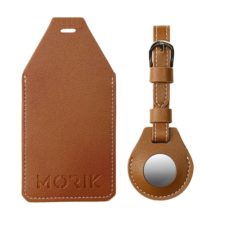 Secret AirTag Leather Luggage Tag, Leather AirTag Case, Luggage Tag