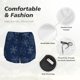 thumbnail image 4 of Balery Snowflake Dark Blue Pantalones cortos deportivos para mujer con forro y dos bolsillos, elásticos, para entrenamiento, gimnasio, yoga-Large, 4 of 7