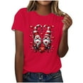thumbnail image 3 of T-shirts for Women Valentine's Day Shirt Valentine's Day Printed T-shirt Short Sleeve Round Neck Pullover Blouses Top Spring Summer Clothes, 3 of 5