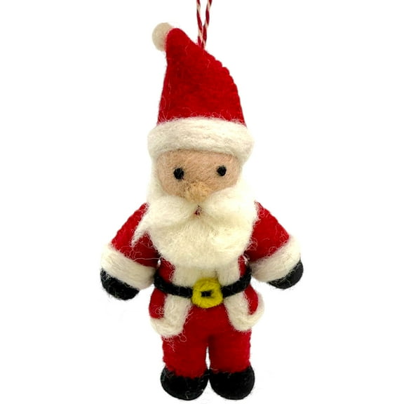 Santa Claus Ornament – Felted Wool Handmade Christmas Tree Holiday Decoration