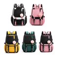 thumbnail image 2 of Mochila escolar grande para adolescentes, morral escolar de lona con puerto USB, a la moda, color negro y rosa Fivean unisex, 2 of 2