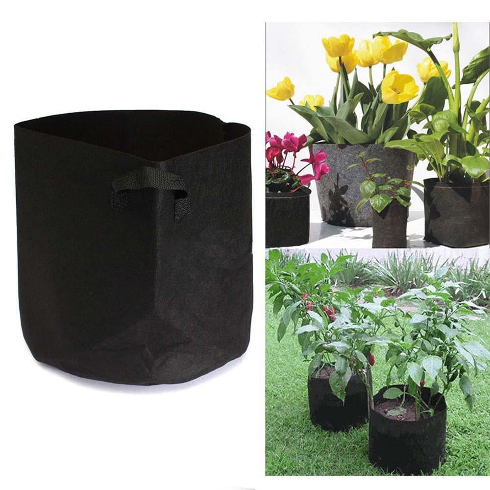 Round Fabric Pots Plant Pouch Root Container Grow Bag Aeration Container 5 Sizes 